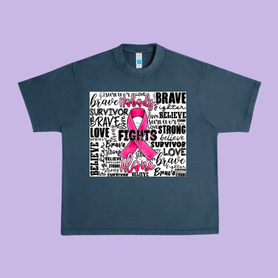 Breast Cancer Nobody Fights Alone Urban Heavy Tee Designed By Jahusdesignshop