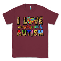 Burgundy i love someone with autism Classic Tee - LillyAllenDesigns