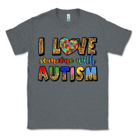 Charcoal Heather i love someone with autism Classic Tee - LillyAllenDesigns
