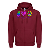 Burgundy Peace Love Pride Zipper Hoodie - Jasminsmagicworld
