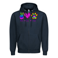 Navy Peace Love Pride Zipper Hoodie - Jasminsmagicworld