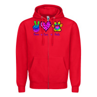 Red Peace Love Pride Zipper Hoodie - Jasminsmagicworld