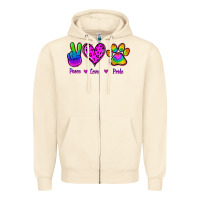 Sandshell Peace Love Pride Zipper Hoodie - Jasminsmagicworld