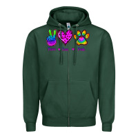 Sports Green Peace Love Pride Zipper Hoodie - Jasminsmagicworld