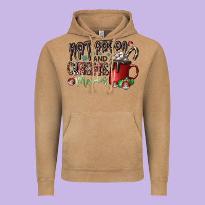 Hot Cocoa And Christmas Movies Vintage Hoodie Designed By Cowhidedigitalart