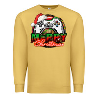 Antique Gold Gamer Merry Christmas Premium Sweatshirt - NancyCooperArtShop