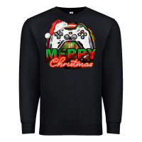 Black Gamer Merry Christmas Premium Sweatshirt - NancyCooperArtShop