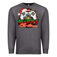 Charcoal Heather Gamer Merry Christmas Premium Sweatshirt - NancyCooperArtShop
