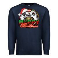 Navy Gamer Merry Christmas Premium Sweatshirt - NancyCooperArtShop