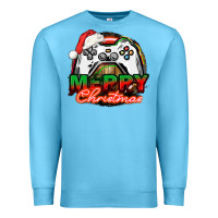 Ocean Blue Gamer Merry Christmas Premium Sweatshirt - NancyCooperArtShop