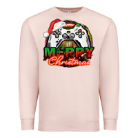 Pale Pink Gamer Merry Christmas Premium Sweatshirt - NancyCooperArtShop