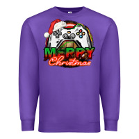Purple Gamer Merry Christmas Premium Sweatshirt - NancyCooperArtShop