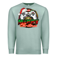 Seafoam Gamer Merry Christmas Premium Sweatshirt - NancyCooperArtShop