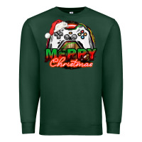 Sports Green Gamer Merry Christmas Premium Sweatshirt - NancyCooperArtShop