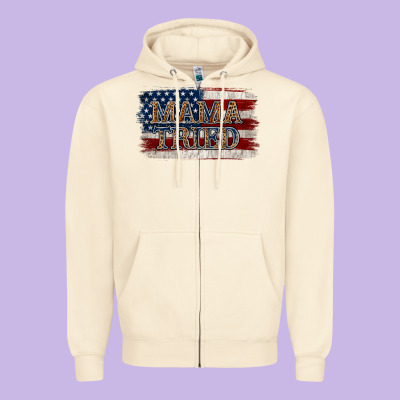 Mama Tried Zipper Hoodie Designed By Jasminsmagicworld
