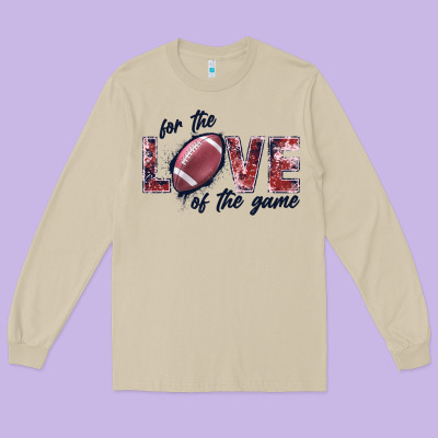 Football Love Of The Game Long Sleeve Tee Designed By Jahusdesignshop