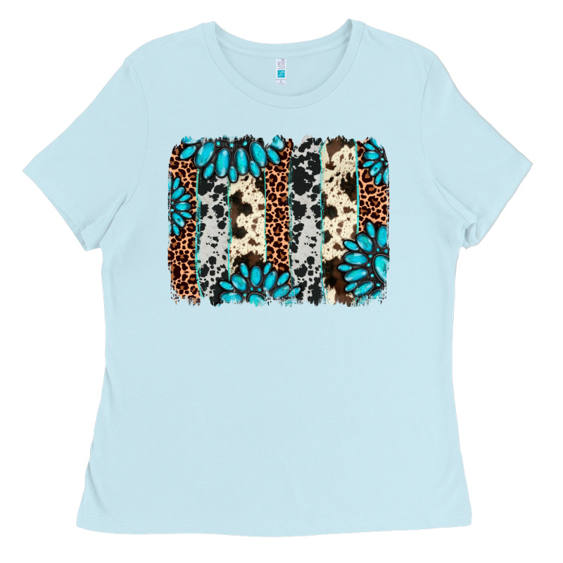 Gemstone Leopard Cowhide Brushstroke Ladies Tee by AdoDesignShop | Teevron