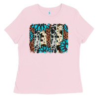 Bubblegum Pink gemstone leopard cowhide brushstroke Ladies Tee - AdoDesignShop