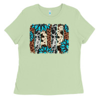 Matcha gemstone leopard cowhide brushstroke Ladies Tee - AdoDesignShop