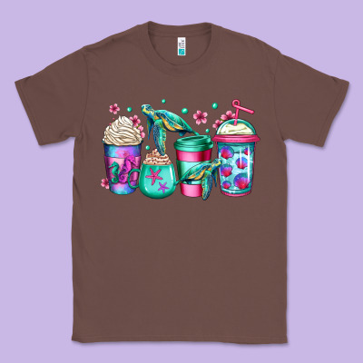 Turtle Coffee Cups Classic Tee Designed By Jasminsmagicworld