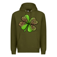 Army Green leopard shamrock Premium Hoodie - Jasminsmagicworld
