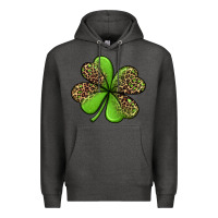 Charcoal Heather leopard shamrock Premium Hoodie - Jasminsmagicworld