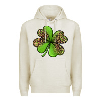 Oatmeal Heather leopard shamrock Premium Hoodie - Jasminsmagicworld