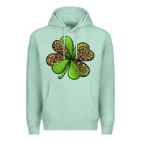 Seafoam leopard shamrock Premium Hoodie - Jasminsmagicworld