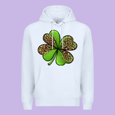 Leopard Shamrock Premium Hoodie Designed By Jasminsmagicworld
