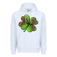 White leopard shamrock Premium Hoodie - Jasminsmagicworld