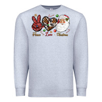 Heather Grey Peace love Christmas Premium Sweatshirt - NancyCooperArtShop