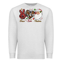 Oatmeal Heather Peace love Christmas Premium Sweatshirt - NancyCooperArtShop