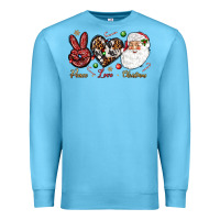Ocean Blue Peace love Christmas Premium Sweatshirt - NancyCooperArtShop