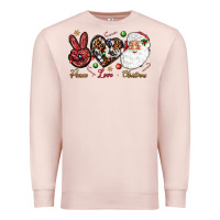 Pale Pink Peace love Christmas Premium Sweatshirt - NancyCooperArtShop