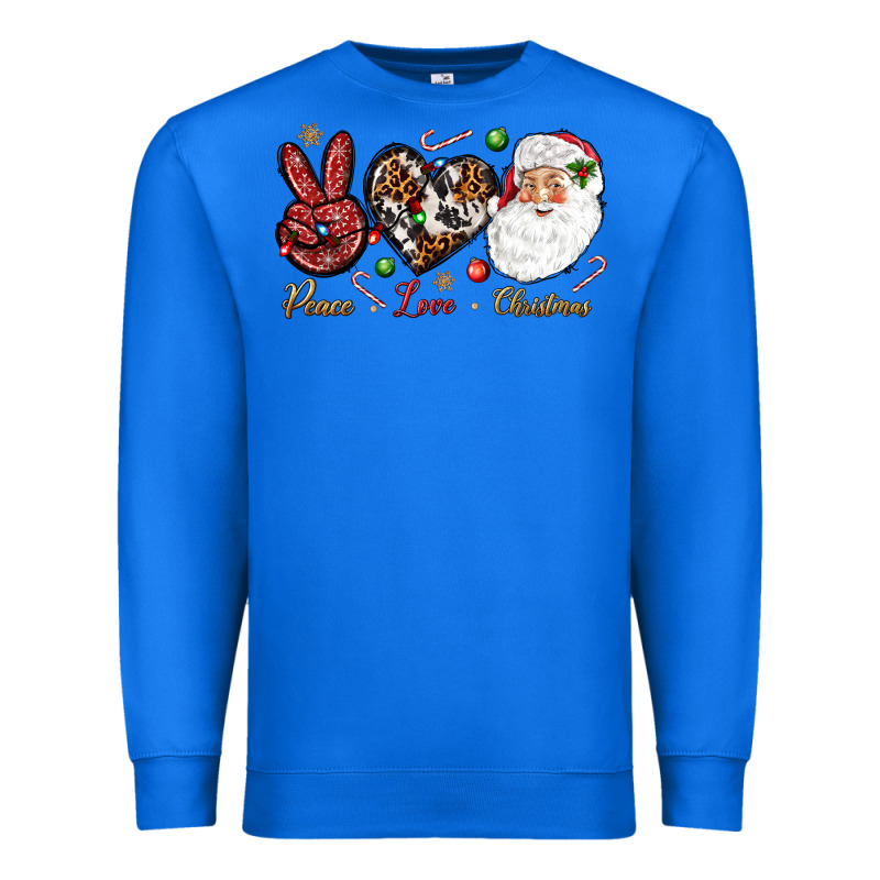 Peace Love Christmas Premium Sweatshirt by NancyCooperArtShop | Teevron