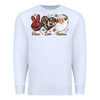 White Peace love Christmas Premium Sweatshirt - NancyCooperArtShop
