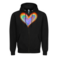 Black Watercolor Pride Heart Zipper Hoodie - Jasminsmagicworld