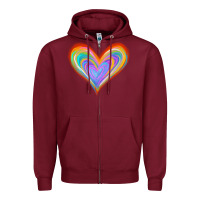 Burgundy Watercolor Pride Heart Zipper Hoodie - Jasminsmagicworld