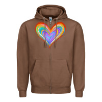 Chestnut Watercolor Pride Heart Zipper Hoodie - Jasminsmagicworld