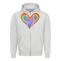 Dove Grey Watercolor Pride Heart Zipper Hoodie - Jasminsmagicworld