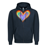 Navy Watercolor Pride Heart Zipper Hoodie - Jasminsmagicworld