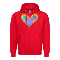 Red Watercolor Pride Heart Zipper Hoodie - Jasminsmagicworld