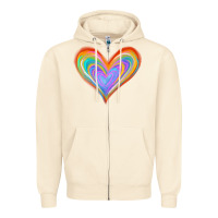 Watercolor Pride Heart Zipper Hoodie | Teevron