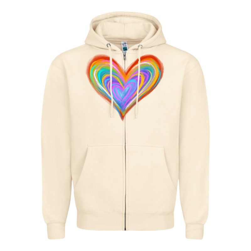 Watercolor Pride Heart Zipper Hoodie by Jasminsmagicworld | Teevron