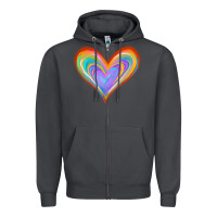 Smoke Watercolor Pride Heart Zipper Hoodie - Jasminsmagicworld