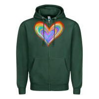 Sports Green Watercolor Pride Heart Zipper Hoodie - Jasminsmagicworld