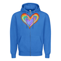 True Royal Watercolor Pride Heart Zipper Hoodie - Jasminsmagicworld