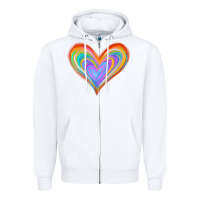 White Watercolor Pride Heart Zipper Hoodie - Jasminsmagicworld