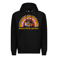 Black back to school rainbow hello fifth grade Premium Hoodie - AdoDesignShop