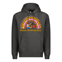 Charcoal Heather back to school rainbow hello fifth grade Premium Hoodie - AdoDesignShop